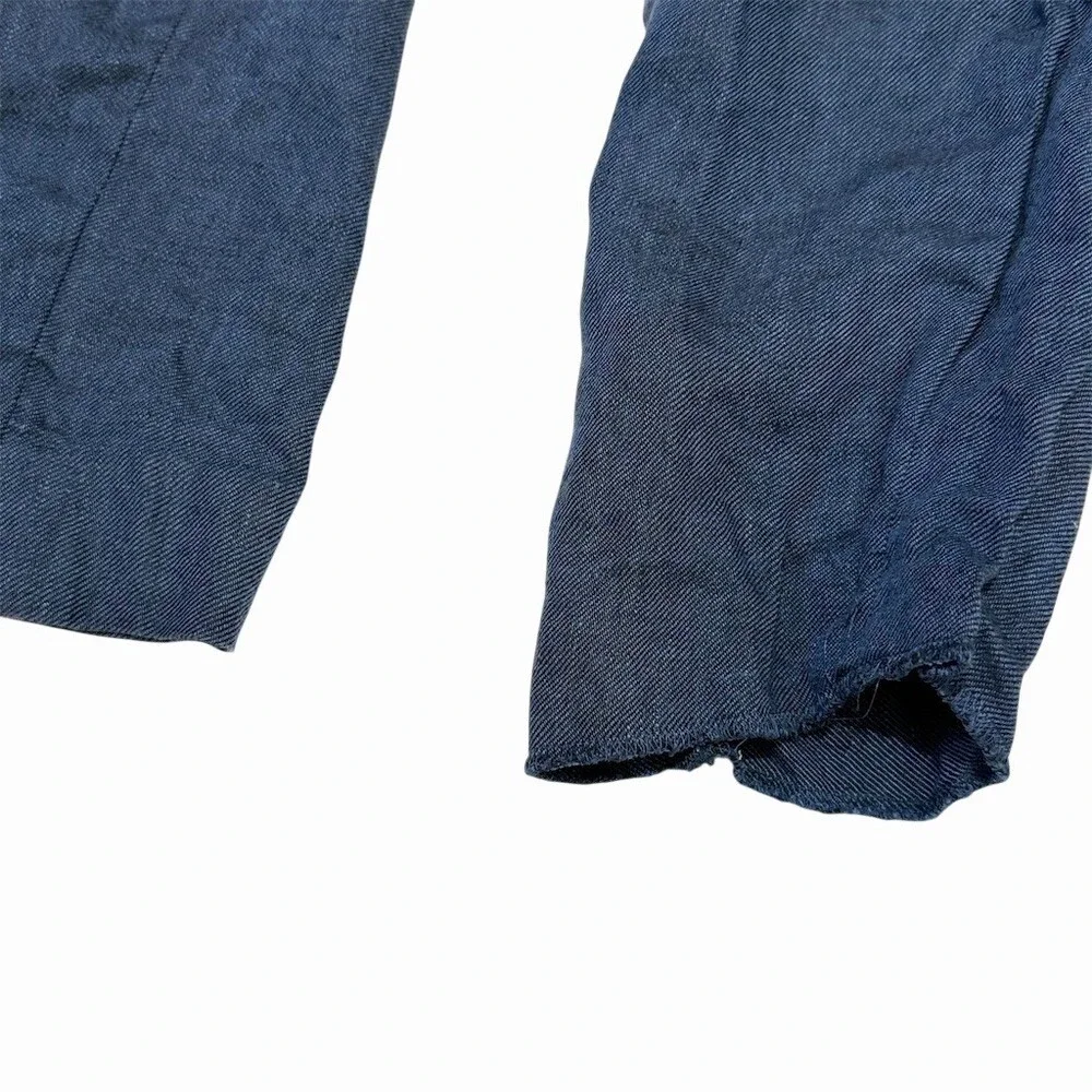 Banana Republic Blue Chambray Cargo Utility Pants Size 6 Straight Leg Pockets